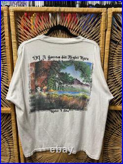 Vintage Grateful Dead Calvin & Hobbes Summer Tour Concert White T-Shirt Size XL