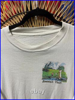 Vintage Grateful Dead Calvin & Hobbes Summer Tour Concert White T-Shirt Size XL