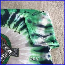 Vintage Grateful Dead Concert Band Shirt Large Green Tie Dye Skull Single Stitch