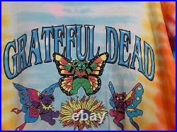 Vintage Grateful Dead Dancing Bear Butterfly Tie Dye Sundog T Shirt XL Misprint