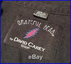 Vintage Grateful Dead David Carey Men's Large Uncle Sam Hawaiian Shirt Rare L