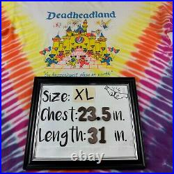 Vintage Grateful Dead Deadheadland XL 90s Mens T Shirt Bears Tie Dye 23.5 X 31