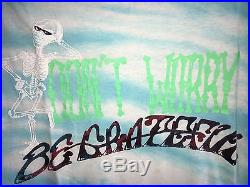 Vintage Grateful Dead Don't Worry Be Grateful (happy) 1988 T-Shirt Skeleton RARE