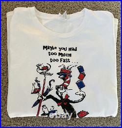Vintage Grateful Dead Dr Seuss Cat in the Hat T Shirt 90s Mens Size Large White