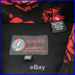 Vintage Grateful Dead Dragonfly Big Bertha Button Up Silky Shirt XXL 2XL Rare