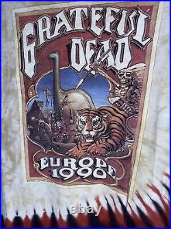 Vintage Grateful Dead Europe 1990 Tour Concert Shirt Tye Dye Single Stitch XL