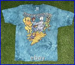 Vintage Grateful Dead Follow Golden Road Fall Tour 1994 T-Shirt Liquid Blue XL