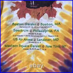 Vintage Grateful Dead Gildan T-shirt Fall Tour 1994 Medium Pumpkin Tie Dye Long