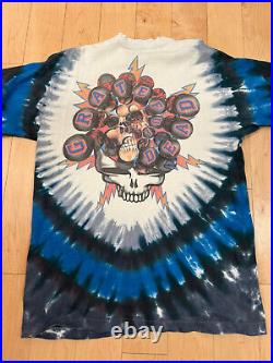 Vintage Grateful Dead Hockey Minglewood Liquid Blue Tie Dye T-Shirt XL 1994