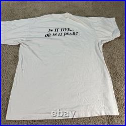 Vintage Grateful Dead Is It Live Or Dead Skeleton Shirt Men XL White 90s