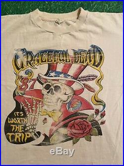Vintage Grateful Dead It's Worth the Trip 1987 T Shirt Spring Tour 87 USA