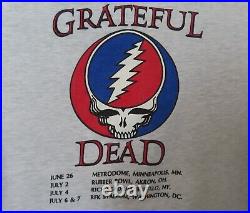 Vintage Grateful Dead L T-Shirt 1988 GDM 1978 Bertha Concert Dates on Back