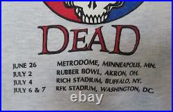 Vintage Grateful Dead L T-Shirt 1988 GDM 1978 Bertha Concert Dates on Back