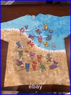 Vintage Grateful Dead Liquid Blue Beach Bears 1999 Shirt X-LARGE