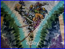 Vintage Grateful Dead Liquid Blue Shirt Ski Bear 1996 Tie Dye Size XL Made USA