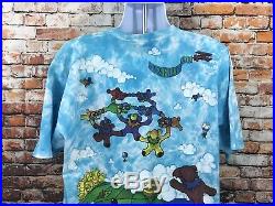 Vintage Grateful Dead Liquid Blue Skydiving Clouds T-Shirt Size XXL (J15)