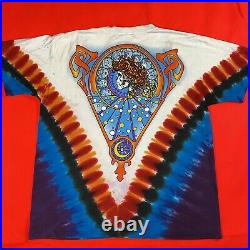 Vintage Grateful Dead Liquid Blue Tie Dye Skeleton Hippie Shirt L Nike SB
