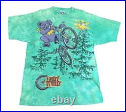 Vintage Grateful Dead Liquid Blue Treads 1995 Green T Shirt Men L Single St Rare