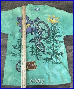 Vintage Grateful Dead Liquid Blue Treads 1995 Green T Shirt Men L Single St Rare