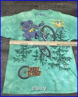 Vintage Grateful Dead Liquid Blue Treads 1995 Green T Shirt Men L Single St Rare