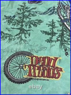Vintage Grateful Dead Liquid Blue Treads 1995 Green T Shirt Men L Single St Rare