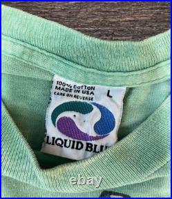 Vintage Grateful Dead Liquid Blue Treads 1995 Green T Shirt Men L Single St Rare