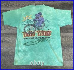 Vintage Grateful Dead Liquid Blue Treads 1995 Green T Shirt Men L Single St Rare