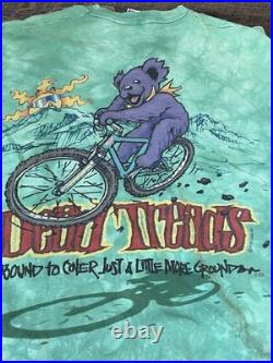 Vintage Grateful Dead Liquid Blue Treads 1995 Green T Shirt Men L Single St Rare
