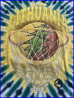 Vintage Grateful Dead Lithuania Basketball Tie Dye T-shirt Sz XL 1996