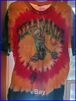 Vintage Grateful Dead Lithuania Dunk 1996 Tie Dye Liquid Blue T Shirt