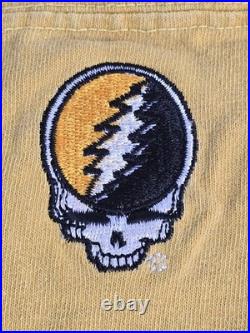 Vintage Grateful Dead Mustard Yellow Football Jersey T Shirt L Rare Embroidered