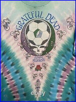 Vintage Grateful Dead Olympics Shirt Liquid Blue Size Large 94 Aop Rare