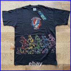 Vintage Grateful Dead Paradise Waits Liquid Blue Dancing Skeletons Large Black