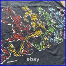 Vintage Grateful Dead Paradise Waits Liquid Blue Dancing Skeletons Large Black