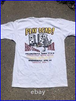 Vintage Grateful Dead Play Dead Dancing Bears Bones Parking Lot Band Shirt XL