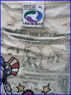 Vintage Grateful Dead RFK STADIUM Liquid Blue White Tag Rare GRAIL XL
