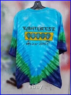 Vintage Grateful Dead SAVE THE Rainforest Tie Dye Shirt xxl