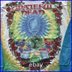 Vintage Grateful Dead Scarlet Fire Liquid Blue Tie Dye Long Sleeve Large 1993