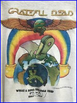 Vintage Grateful Dead Shirt 70s Long Strange Trip 50 50 Paper Thin Raglan Mouse