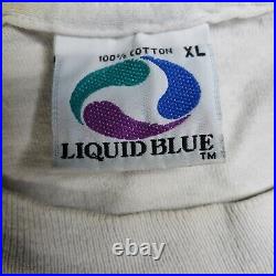 Vintage Grateful Dead Shirt Adult XL White Dancing Skeletons Liquid Blue USA 90s