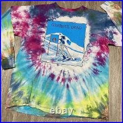 Vintage Grateful Dead Shirt L 80s 90s Ski Skiing Skeleton Rock Concert Tour Tee