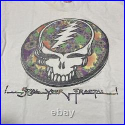 Vintage Grateful Dead Shirt L 90s Steal Your Fractal Face Rock Concert Tour Tee