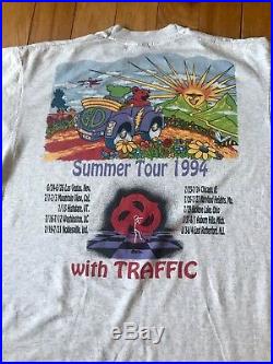 Vintage Grateful Dead Shirt L Traffic Summer Tour 1994 Jerry Garcia Band