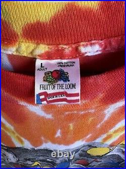 Vintage Grateful Dead Shirt Large Mens Ripple Junction 90s Tie Dye Tour Festival