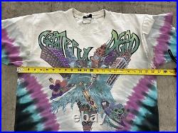 Vintage Grateful Dead Shirt Liquid Blue Wake Of The Flood Chicago 1992 L Aop