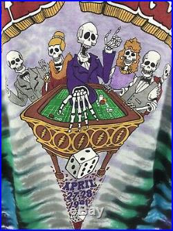 Vintage Grateful Dead Shirt M Vegas 91 Psychedelic Dealer Vegas Skeleton USA JGB