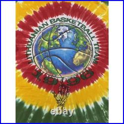 Vintage Grateful Dead Shirt Men XL Tie Dye Liquid Blue Lithuania Basketball 1996