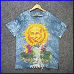 Vintage Grateful Dead Shirt Mens Large Blue 90s Tie Dye Sun Dancing Bears 1995