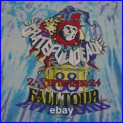 Vintage Grateful Dead Shirt Mens Large Blue Tie Dye 1989 Fall Tour Concert 80s