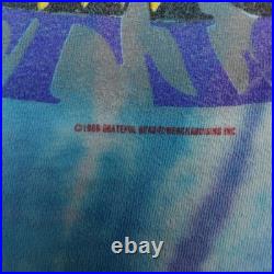Vintage Grateful Dead Shirt Mens Large Blue Tie Dye 1989 Fall Tour Concert 80s